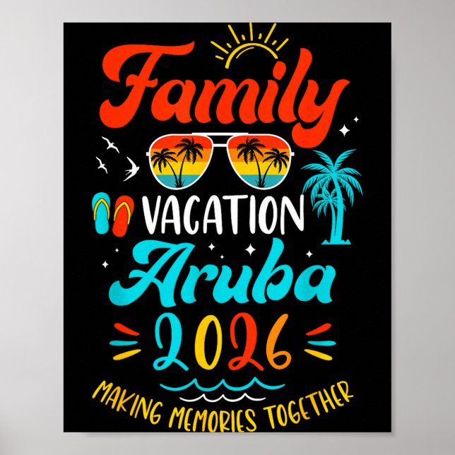 Family Vacation 2026 Aruba Matching Summer Vacatio Poster (Vorne)