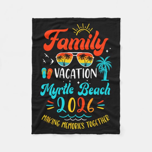 Family Vacation 2026 Myrtle Beach Matching Summer  Fleecedecke (Vorderseite)