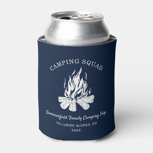 Family Vacation Campfire Camping Trip Custom Dosenkühler (Kanne Vorderseite)