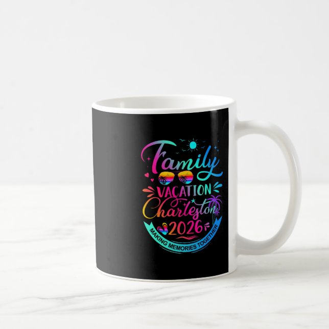 Family Vacation Charleston 2026 Palm Tree Gift  Kaffeetasse (Rechts)