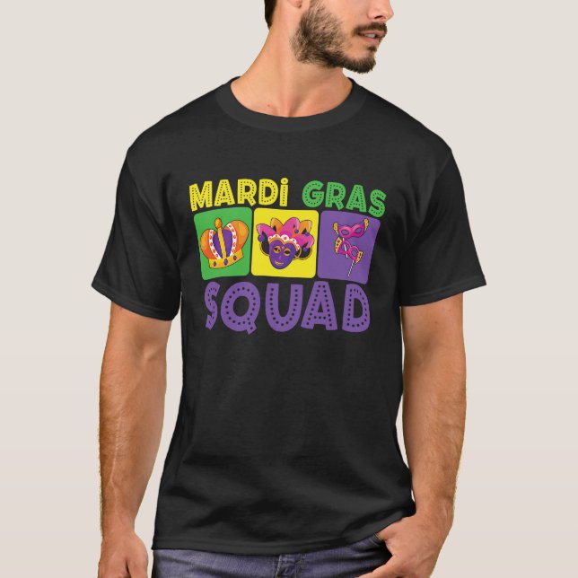 Family Vacation Couple Cute Mardi Gras Squad T-Shirt (Vorderseite)