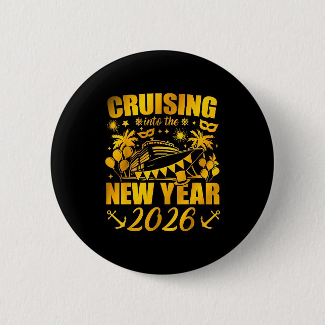 Family Vacation Cruise Ship 2026 New Year Party Cr Button (Vorderseite)