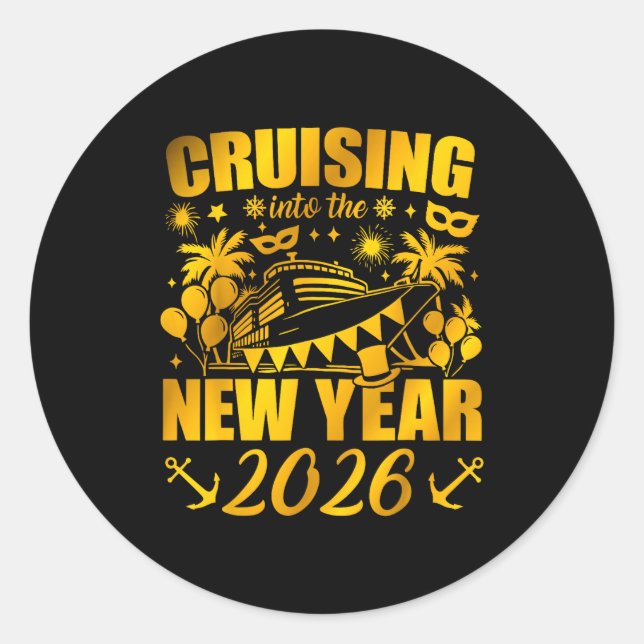 Family Vacation Cruise Ship 2026 New Year Party Cr Runder Aufkleber (Vorderseite)