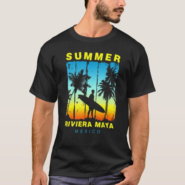 Family Vacation Mexico Riviera Maya Sunset Beach T-Shirt (Vorderseite)
