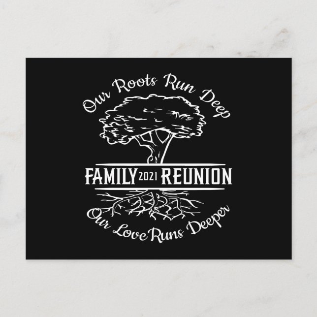 Family Wiedersehen 2021 Tree Heart Roots Postkarte (Vorderseite)