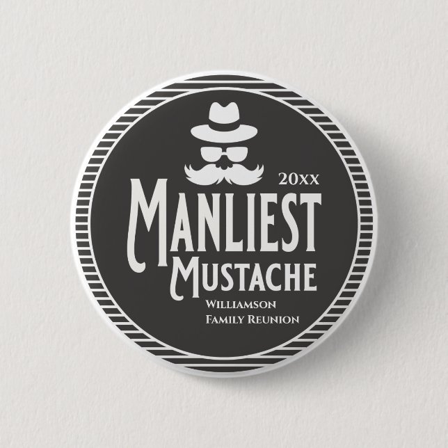 Family Wiedersehen Award Manarly Mustache Alberner Button (Vorderseite)