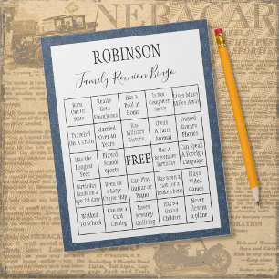 Family Wiedersehen Bingo Game 1 Notizblock