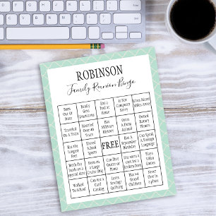 Family Wiedersehen Bingo Game   Grün