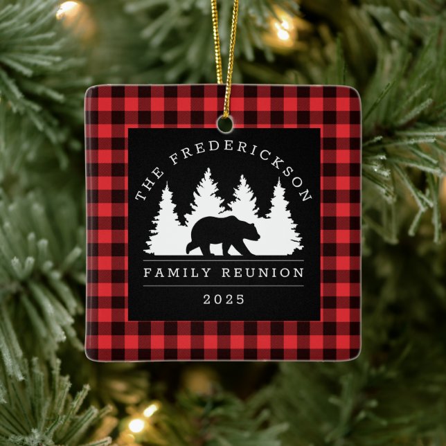 Family Wiedersehen Buffalo Kariert Bärenwald Keramikornament (Baum)
