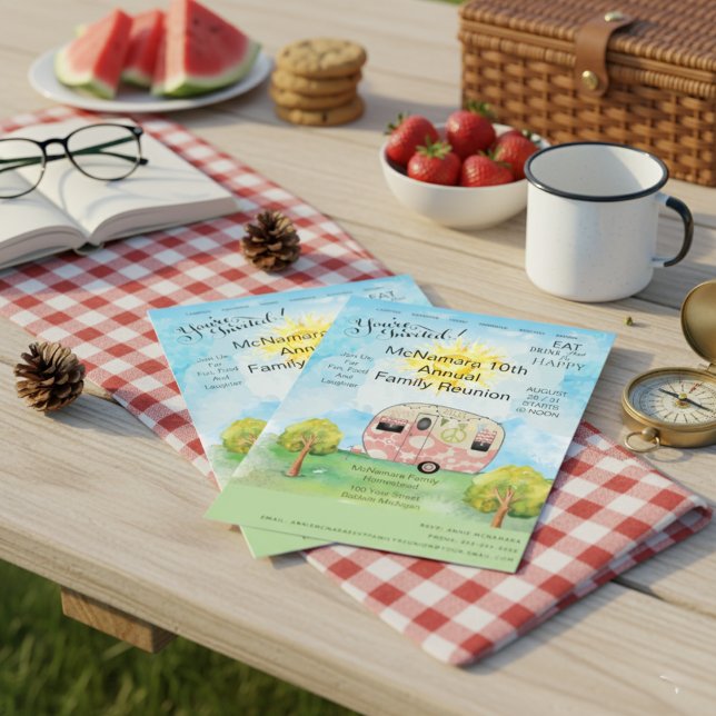 Family Wiedersehen Camping Weekend Einladung (Family Reunion Camping Weekend Invitation)