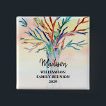 Family Wiedersehen Colorful Family Tree Individuel Button<br><div class="desc">Dieses Wiedersehen Tag der Familie ist mit einem bunten Mosaikbaum auf Aquarellfarben dekoriert. Einfach mit Ihrem Familiennamen anpassbar. Verwenden Sie die Option Weitere anpassen, um die Textgröße, den Stil oder die Farbe zu ändern, wenn Sie möchten. Macht nach der Veranstaltung ein tolles Souvenir. Weil wir unsere eigenen Kunstwerke erstellen, werden...</div>