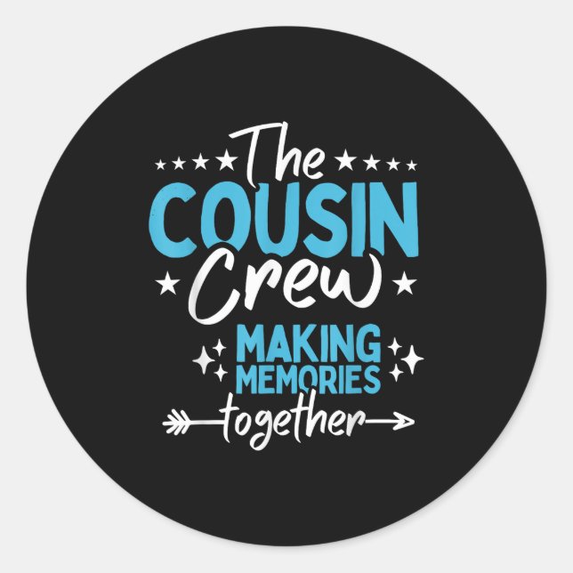 Family Wiedersehen Cousin Crew 2025 Erinnerungen Runder Aufkleber (Vorderseite)