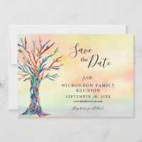 Family Wiedersehen Elegante Farbbaum Save the Date