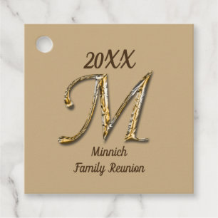 Family Wiedersehen Eleganter Gold Letter M Monogra Geschenkanhänger