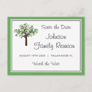 Family Wiedersehen Family Tree Save the Date Postk Postkarte
