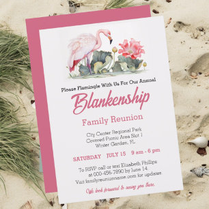 Family Wiedersehen Flamingo Art One Day Event Cust Einladung