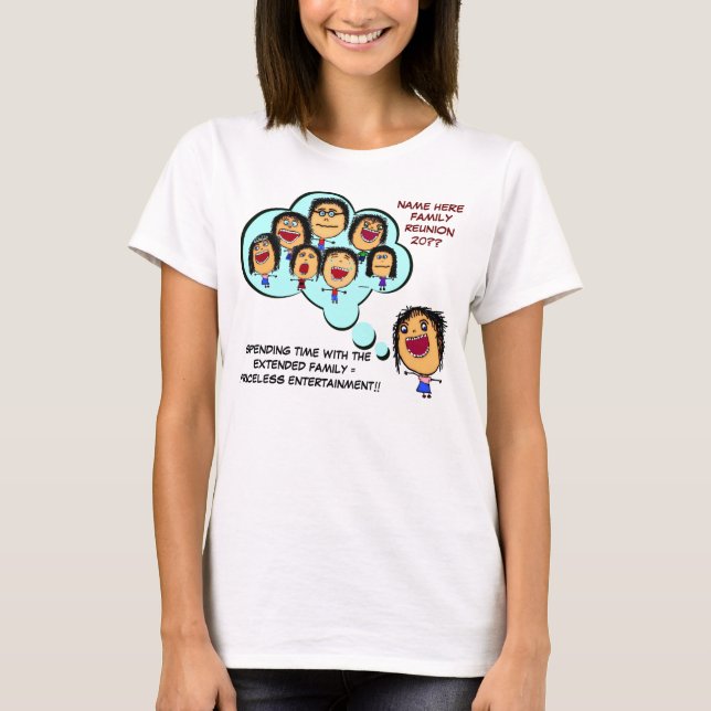 Family Wiedersehen Funny Cartoon T-Shirt (Vorderseite)