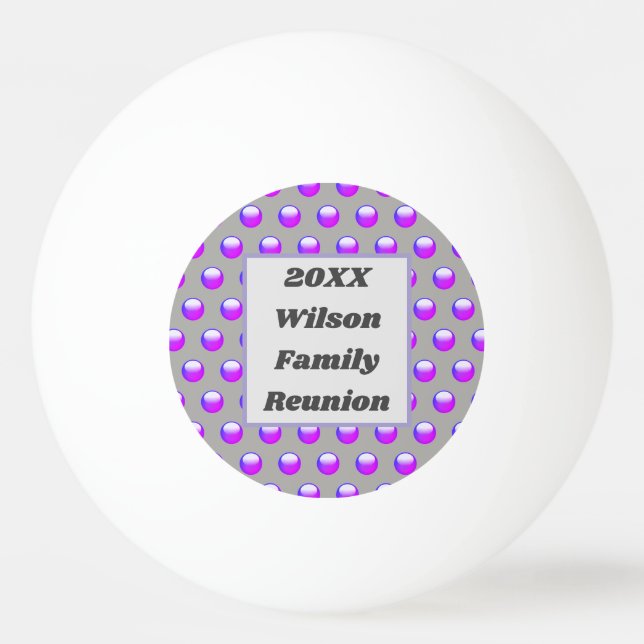 Family Wiedersehen Games Lila Pattern Polka Dot Tischtennisball (Vorderseite)