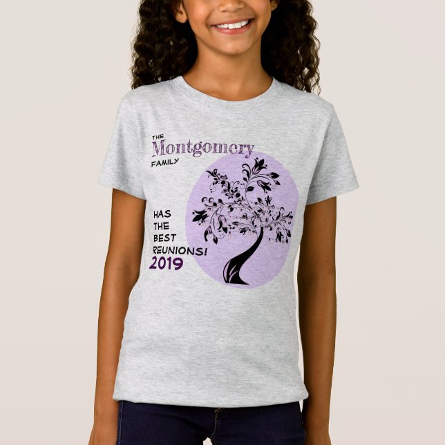 Family Wiedersehen Lila Moderne Kunst, Dichtung un T-Shirt (Vorderseite)