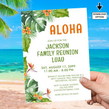 Family Wiedersehen Luau Tropical Palm Aloha Wasser