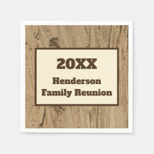Family Wiedersehen Meal Woodgrain Rustic Picnic Serviette