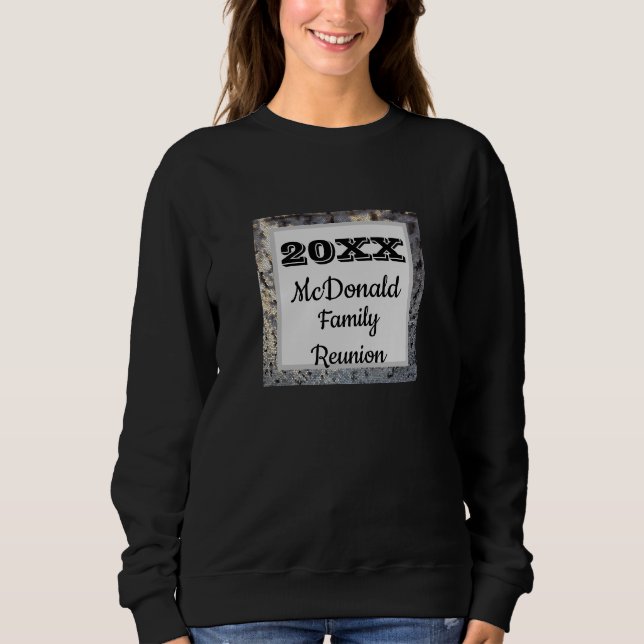 Family Wiedersehen Modern Black Gray Tile Mosaik Sweatshirt (Vorderseite)