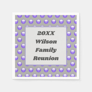 Family Wiedersehen Modern Blue und Grey Polka Dot Serviette