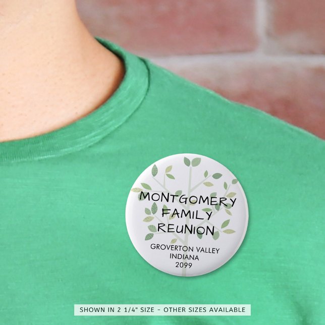 Family Wiedersehen Modern Family Tree Personalisie Button (Von Creator hochgeladen)