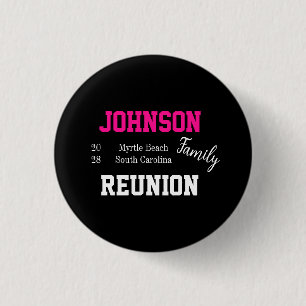 Family Wiedersehen Modern Typografie Hot Pink Button