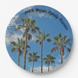 Family Wiedersehen Palm Trees und Blue Sky Paradis Pappteller