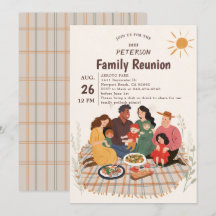 Family Wiedersehen Picnic Illustration Frühjahr So
