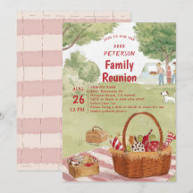 Family Wiedersehen Picnic Niedlich Summer Illustra
