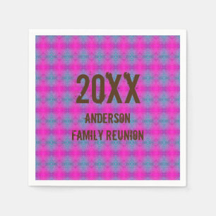 Family Wiedersehen Picnic Retro Hippie Neon Gefärb Serviette