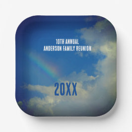 Family Wiedersehen Rainbow Colorful Summer Picinic Pappteller