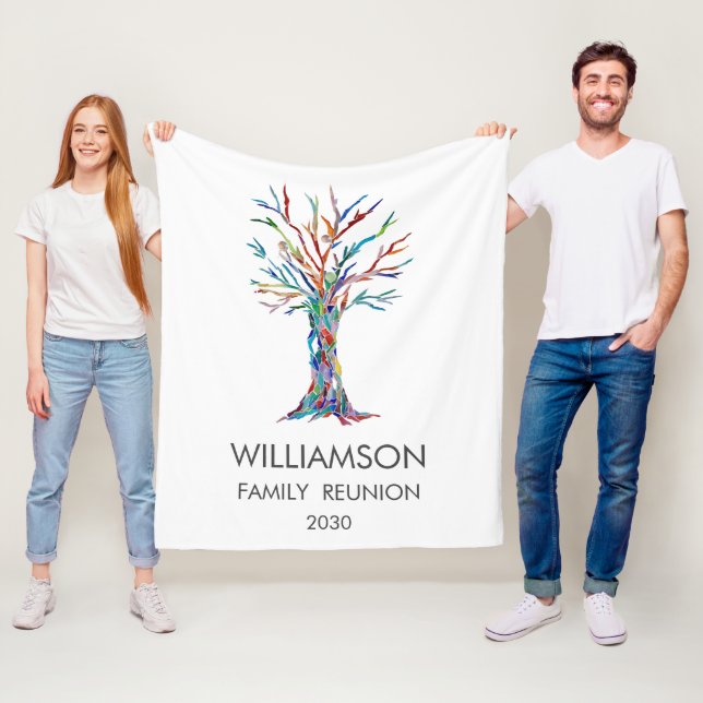Family Wiedersehen Rainbow Family Tree Fleecedecke (Beispiel)
