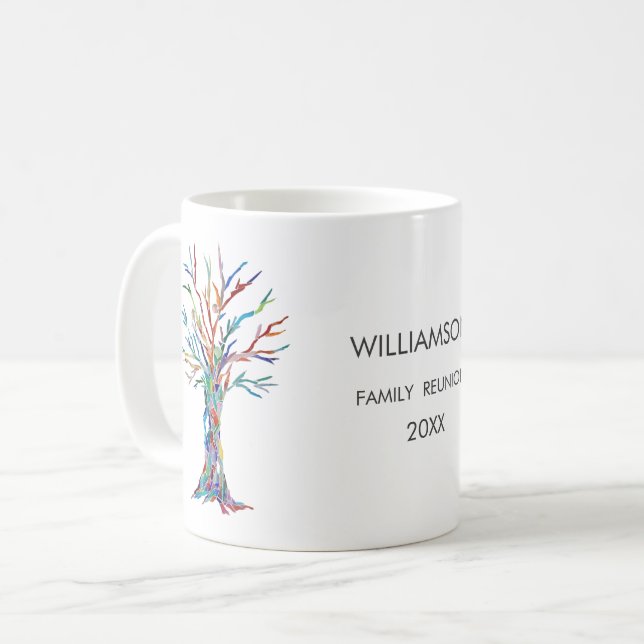 Family Wiedersehen Rainbow Family Tree Kaffeetasse (Vorderseite Links)