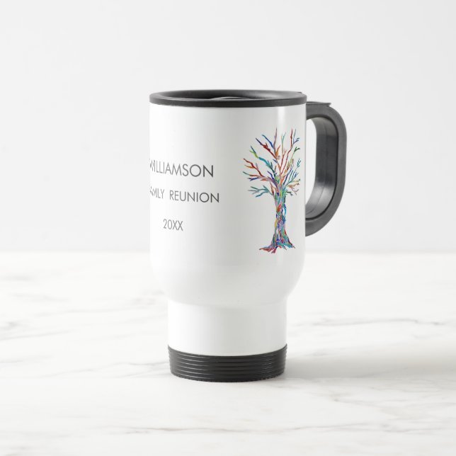 Family Wiedersehen Rainbow Family Tree Reisebecher (VorderseiteRechts)
