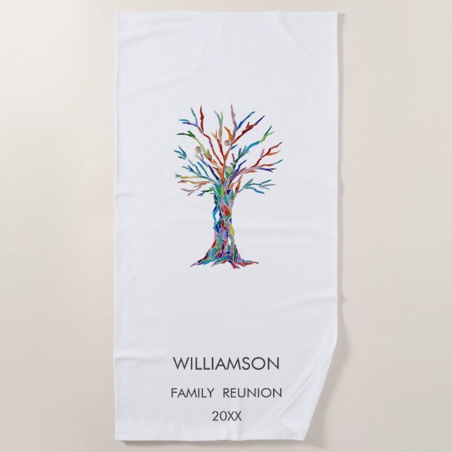 Family Wiedersehen Rainbow Family Tree Strandtuch (Vorderseite)