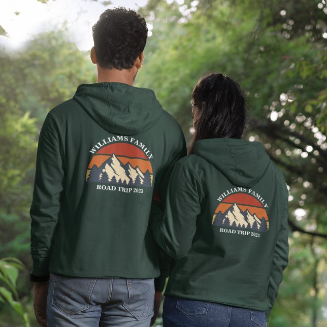 Family Wiedersehen Road Trip Mountain Front & Back Hoodie (Von Creator hochgeladen)