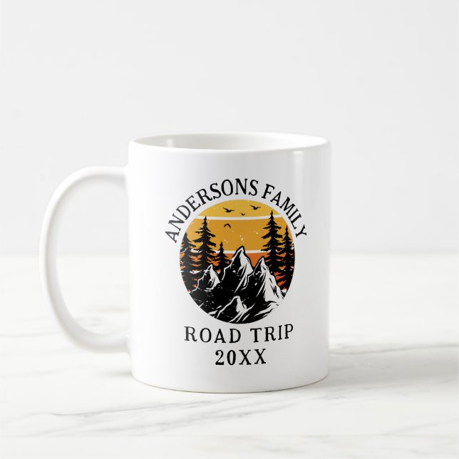 Family Wiedersehen Road Trip Mountain Personalisie Kaffeetasse (Links)