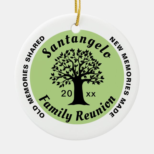 Family Wiedersehen Round Christmas Souvenir Keramik Ornament (Vorne)