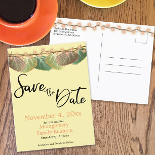 Family Wiedersehen Save the Date Autumn Aspen Blät Ankündigungspostkarte