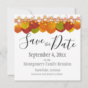 Family Wiedersehen Save the Date Fall Aspen Blätte