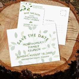 Family Wiedersehen Save the Date Grüne Bäume Ankündigungspostkarte