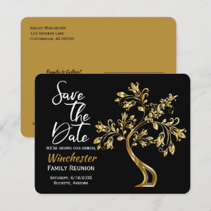 Family Wiedersehen Save the Date Moderner Goldbaum