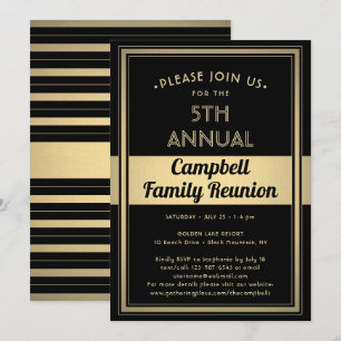Family Wiedersehen Stilvolle Typografie Black and  Einladung