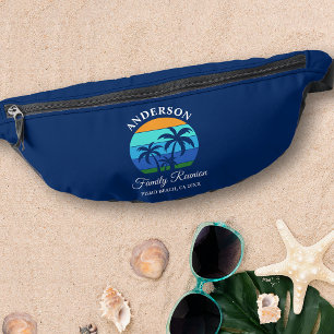 Family Wiedersehen Summer Beach Palm Trees Blue Bauchtasche