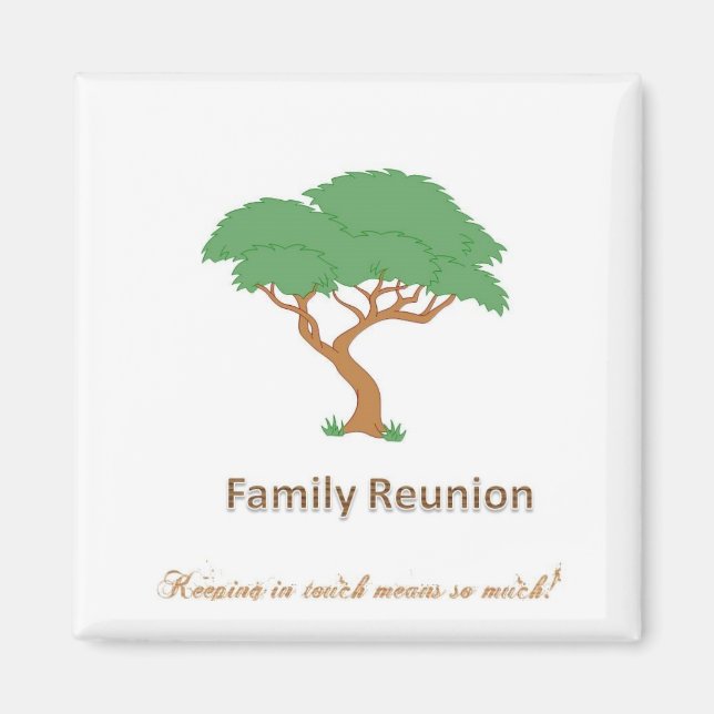 Family Wiedersehen Tree - 2" Square Magnet (Vorne)
