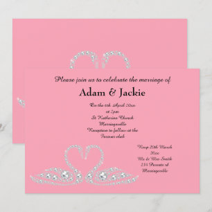 FAMINGO PINK SWAN ELEGANT WEDING EINLADUNG