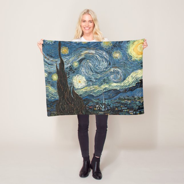 Famous art, Starry Night, Van Gogh Fleecedecke (Beispiel)